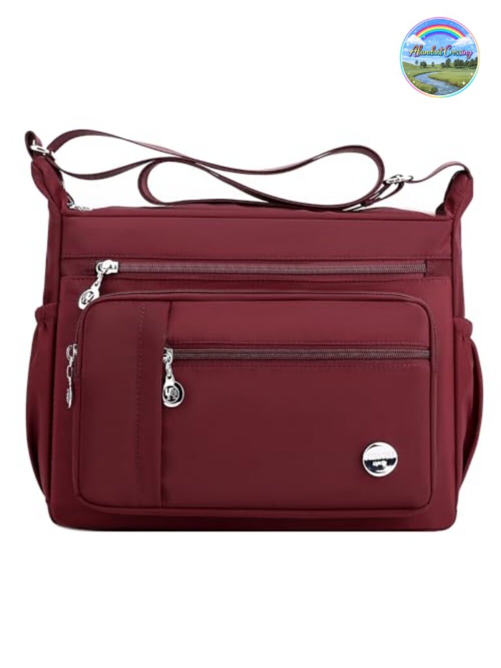Waterproof Nylon Crossbody Satchel Multi-Pocket Shoulder Bag